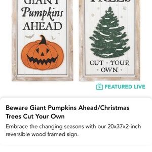 Reversible Halloween and Christmas Wood Sign